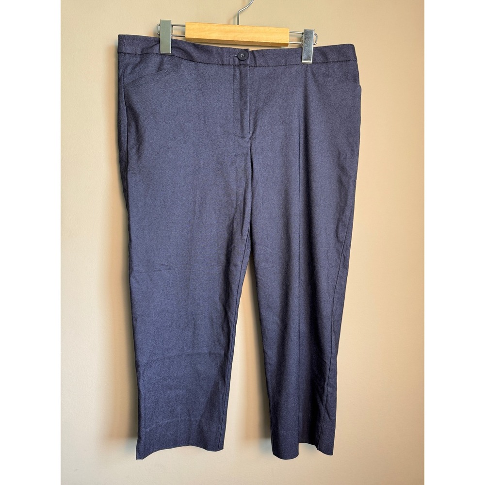 Mario Serrani Italy Navy Blue Crop Trouser Pants 10 Career Minimalist Office